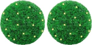 Sztuczne kule bukszpanowe z diodami LED 2 szt. Zielone 35 cm 1