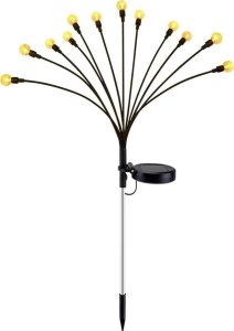 LAMPA SOLARNA TAŃCZĄCE NA WIETRZE KULECZKI BIAŁE 12 LED 72CM CIEPŁY BIAŁY 1