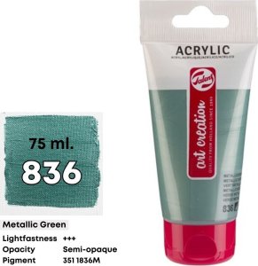 Talens Art Creation Acrylic Colour Tube Metallic Green 836 2
