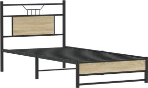 vidaXL vidaXL Łóżko bez materaca, dąb sonoma, 80x200 cm 3