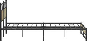 vidaXL Metalowa rama łóżka, bez materaca, dąb sonoma, 183x213 cm 7
