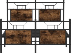 vidaXL vidaXL Łóżko bez materaca, przydymiony dąb, 120x200 cm 6