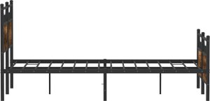 vidaXL vidaXL Łóżko bez materaca, przydymiony dąb, 120x200 cm 7