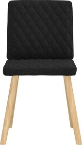 vidaXL Krzesła stołowe, 6 szt., czarne, obite tkaniną 3