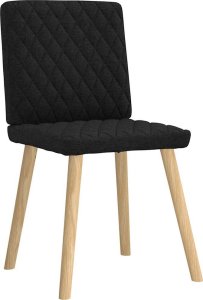 vidaXL Krzesła stołowe, 6 szt., czarne, obite tkaniną 4