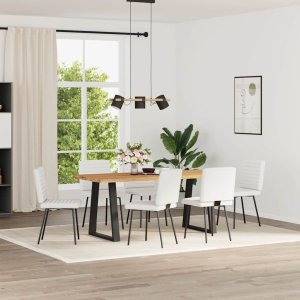 vidaXL Krzesła stołowe, 6 szt., białe, sztuczna skóra 2