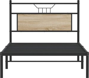 vidaXL vidaXL Łóżko bez materaca, dąb sonoma, 100x190 cm 6