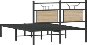 vidaXL vidaXL Łóżko bez materaca, dąb sonoma, 120x200 cm 8