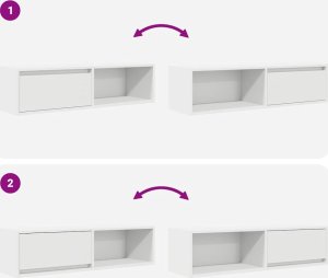 vidaXL Szafki pod TV 2 szt. Białe 100x31x25,5 cm Drewno klejone 9