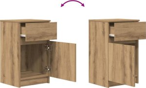 vidaXL Szafka nocna Artisan Oak 39x35x65 cm Drewno klejone 9