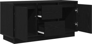 vidaXL Szafka RTV z oświetleniem LED Czarny Dąb 100x41x50 cm 6