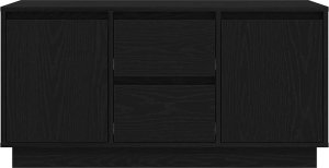 vidaXL Szafka RTV z oświetleniem LED Czarny Dąb 100x41x50 cm 7