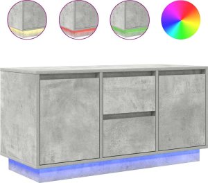 vidaXL Szafka RTV z oświetleniem LED Betonowa Szara 100x41x50 cm 2
