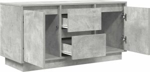 vidaXL Szafka RTV z oświetleniem LED Betonowa Szara 100x41x50 cm 6