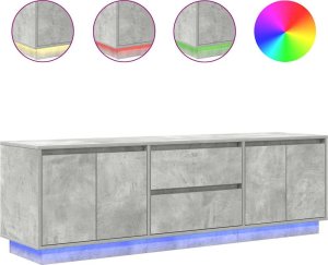vidaXL Szafka RTV z oświetleniem LED Beton Szary 160,5x41x50 cm 2