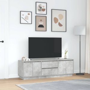 vidaXL Szafka RTV z oświetleniem LED Beton Szary 160,5x41x50 cm 4