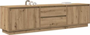 vidaXL Szafka RTV z oświetleniem LED Dąb Artisan 193,5x41x50 cm 5