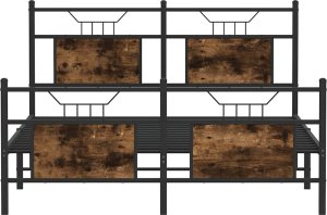 vidaXL vidaXL Łóżko bez materaca, przydymiony dąb, 140x200 cm 6