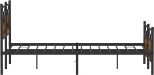 vidaXL vidaXL Łóżko bez materaca, przydymiony dąb, 140x200 cm 7