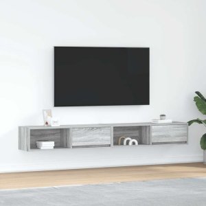 vidaXL Szafki RTV 2 szt. Szary Sonoma 100x31x25,5 cm Drewno klejone 1