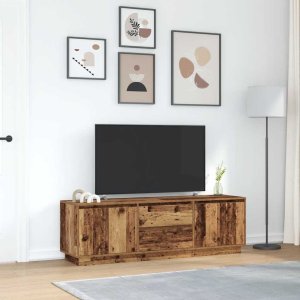 vidaXL Szafka RTV z oświetleniem LED Stare drewno 160,5x41x50 cm 4