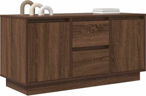 vidaXL Szafka RTV z oświetleniem LED Brązowy Dąb 100x41x50 cm 5