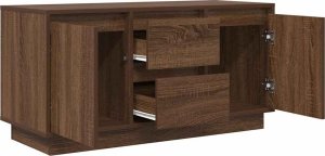 vidaXL Szafka RTV z oświetleniem LED Brązowy Dąb 100x41x50 cm 6