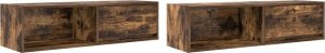 vidaXL Szafki RTV 2 szt. Dąb wędzony 100x31x25,5 cm Drewno klejone 2