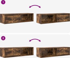 vidaXL Szafki RTV 2 szt. Dąb wędzony 100x31x25,5 cm Drewno klejone 10