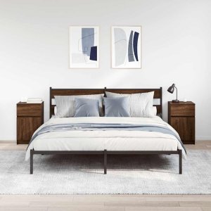 vidaXL Szafki nocne 2 szt. Brązowy dąb 39x35x65 cm Drewno klejone 3