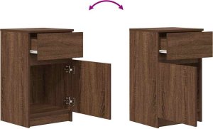 vidaXL Szafki nocne 2 szt. Brązowy dąb 39x35x65 cm Drewno klejone 10