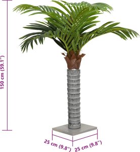 vidaXL Sztuczna palma 12 liści 150 cm zielona 5