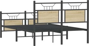 vidaXL vidaXL Łóżko bez materaca, dąb sonoma, 120x190 cm 8