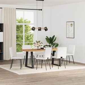 vidaXL Krzesła stołowe, 6 szt., białe, sztuczna skóra 2