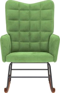 vidaXL Fotel bujany, jasnozielony, tapicerowany aksamitem 4