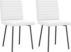 vidaXL Krzesła stołowe, 2 szt., białe, obite sztuczną skórą 2