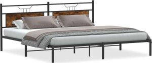 vidaXL Rama łóżka bez materaca dąb wędzony 193x203 cm Drewno klejone 2