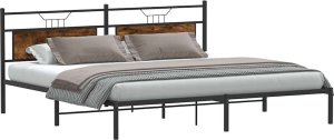 vidaXL Rama łóżka bez materaca dąb wędzony 193x203 cm Drewno klejone 3