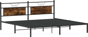 vidaXL Rama łóżka bez materaca dąb wędzony 193x203 cm Drewno klejone 5