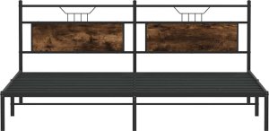 vidaXL Rama łóżka bez materaca dąb wędzony 193x203 cm Drewno klejone 6