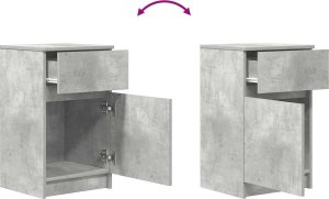 vidaXL Szafka nocna Beton Szary 39x35x65 cm Drewno klejone 9