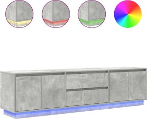 vidaXL Szafka RTV z oświetleniem LED Beton Szary 193,5x41x50 cm 2