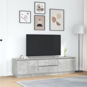 vidaXL Szafka RTV z oświetleniem LED Beton Szary 193,5x41x50 cm 4