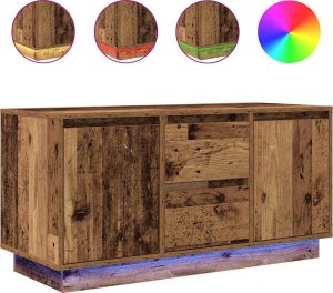 vidaXL Szafka RTV z oświetleniem LED Stare drewno 100x41x50 cm 2