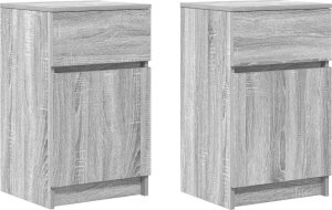 vidaXL Szafki nocne 2 szt. Szary Sonoma 39x35x65 cm Drewno klejone 2