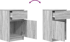 vidaXL Szafki nocne 2 szt. Szary Sonoma 39x35x65 cm Drewno klejone 10