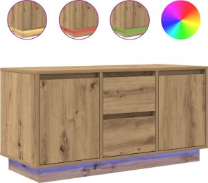 vidaXL Szafka RTV z oświetleniem LED Dąb Artisan 100x41x50 cm 2