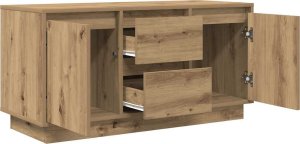 vidaXL Szafka RTV z oświetleniem LED Dąb Artisan 100x41x50 cm 6