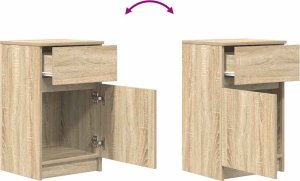 vidaXL Szafki nocne 2 szt. Dąb Sonoma 39x35x65 cm Drewno klejone 10
