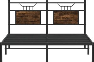 vidaXL vidaXL Łóżko bez materaca, przydymiony dąb, 140x190 cm 6